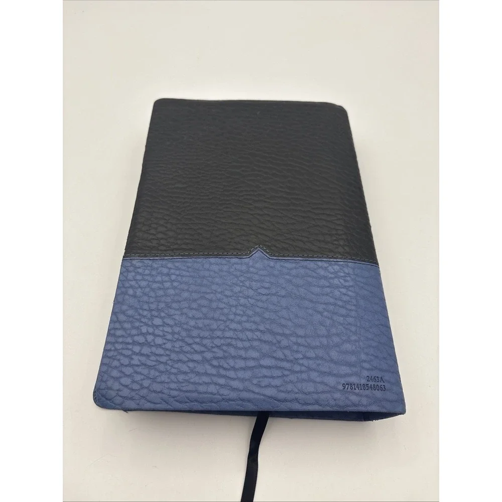 Charles F Stanley Life Principles Bible NKJV Black Blue Leather Large Print